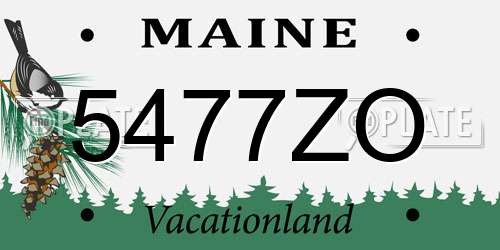 5477ZO Maine License Plate