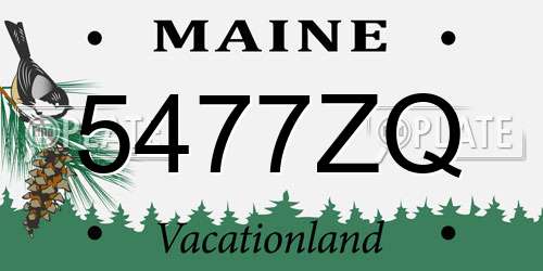 5477ZQ Maine License Plate