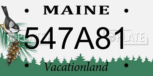547A81 Maine License Plate