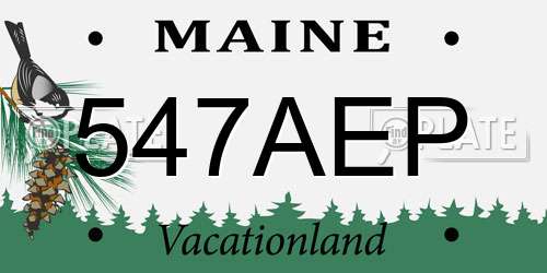 547AEP Maine License Plate