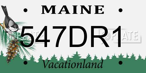 547DR1 Maine License Plate