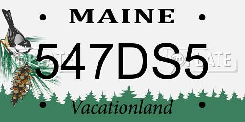 547DS5 Maine License Plate