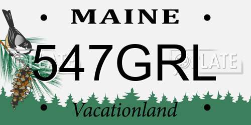 547GRL Maine License Plate
