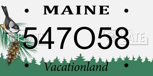 547O58 Maine License Plate
