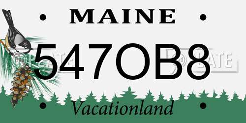 547OB8 Maine License Plate