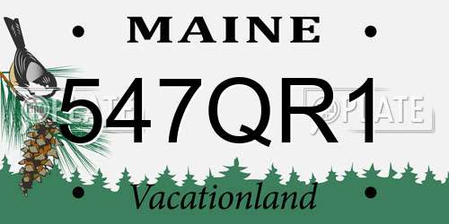 547QR1 Maine License Plate
