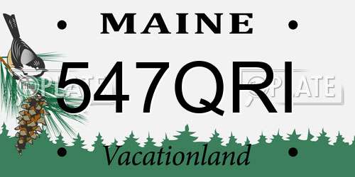 547QRI Maine License Plate