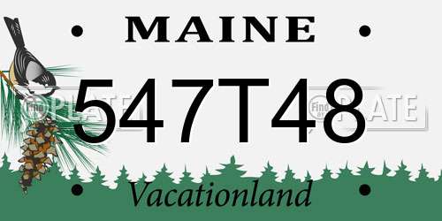 547T48 Maine License Plate