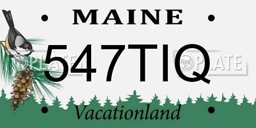 547TIQ Maine License Plate