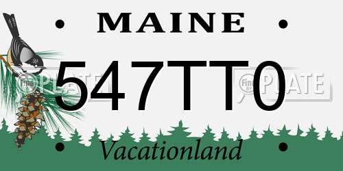 547TT0 Maine License Plate