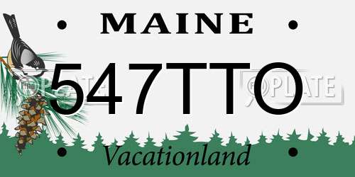 547TTO Maine License Plate