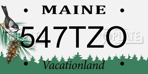 547TZO Maine License Plate