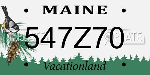 547Z70 Maine License Plate