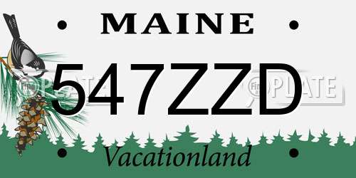 547ZZD Maine License Plate