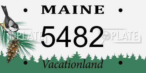 5482 Maine License Plate