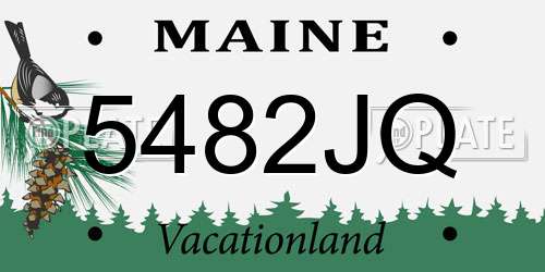 5482JQ Maine License Plate