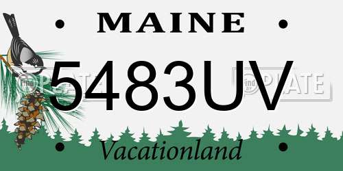 5483UV Maine License Plate