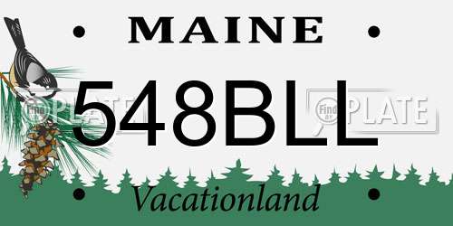 548BLL Maine License Plate