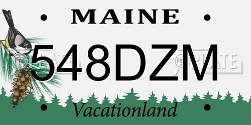 548DZM Maine License Plate