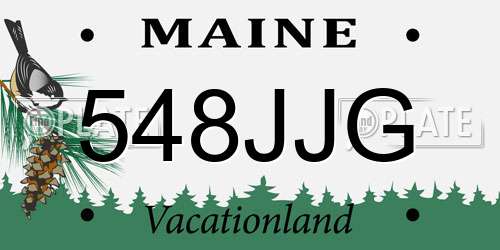 548JJG Maine License Plate