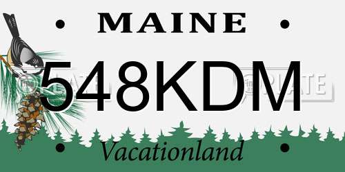 548KDM Maine License Plate