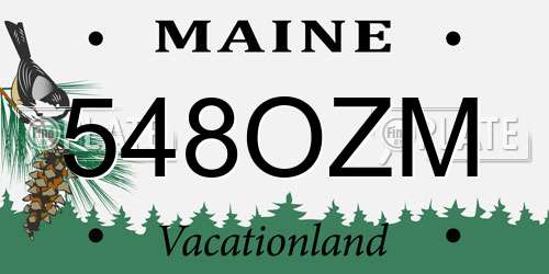 548OZM Maine License Plate