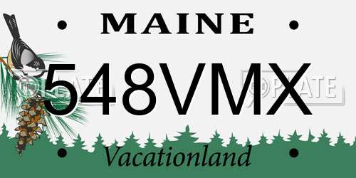 548VMX Maine License Plate
