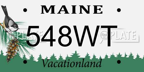 548WT Maine License Plate
