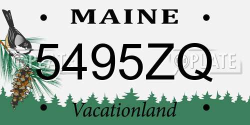 5495ZQ Maine License Plate