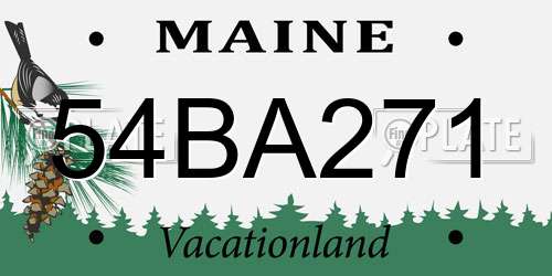 54BA271 Maine License Plate