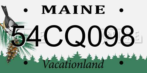 54CQ098 Maine License Plate
