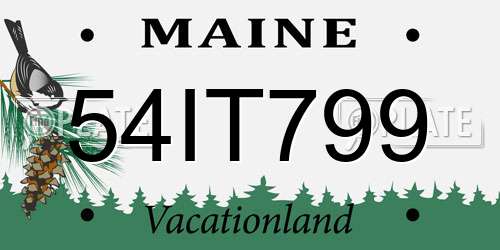 54IT799 Maine License Plate