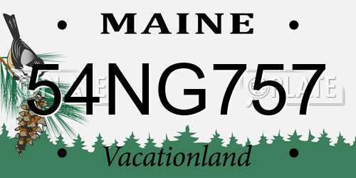 54NG757 Maine License Plate