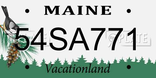 54SA771 Maine License Plate
