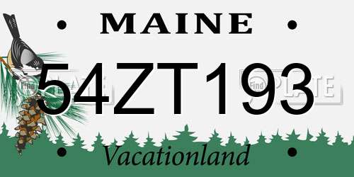 54ZT193 Maine License Plate