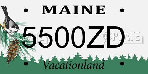 5500ZD Maine License Plate