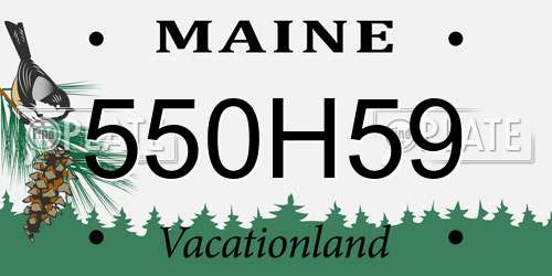 550H59 Maine License Plate