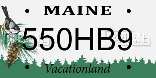 550HB9 Maine License Plate