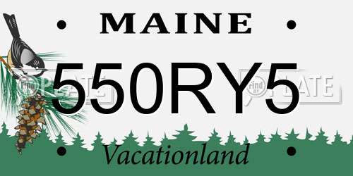 550RY5 Maine License Plate