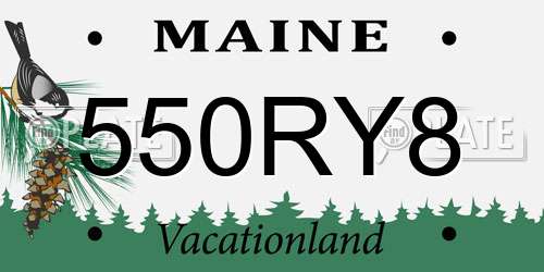 550RY8 Maine License Plate
