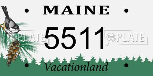 5511 Maine License Plate