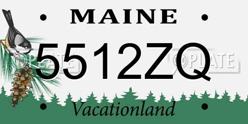 5512ZQ Maine License Plate