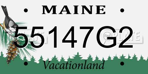 55147G2 Maine License Plate