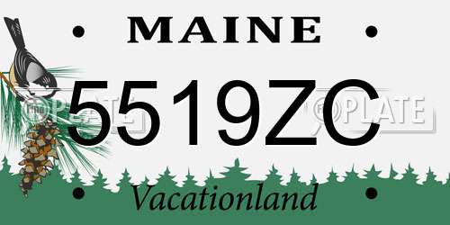 5519ZC Maine License Plate