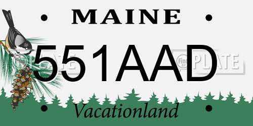551AAD Maine License Plate