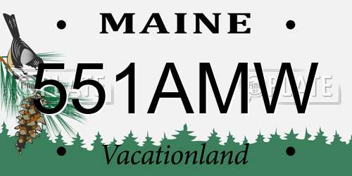 551AMW Maine License Plate