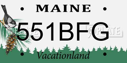 551BFG Maine License Plate