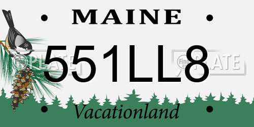 551LL8 Maine License Plate