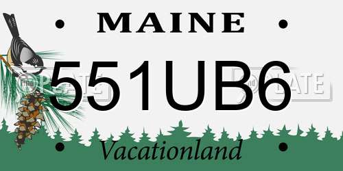 551UB6 Maine License Plate