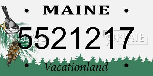 5521217 Maine License Plate